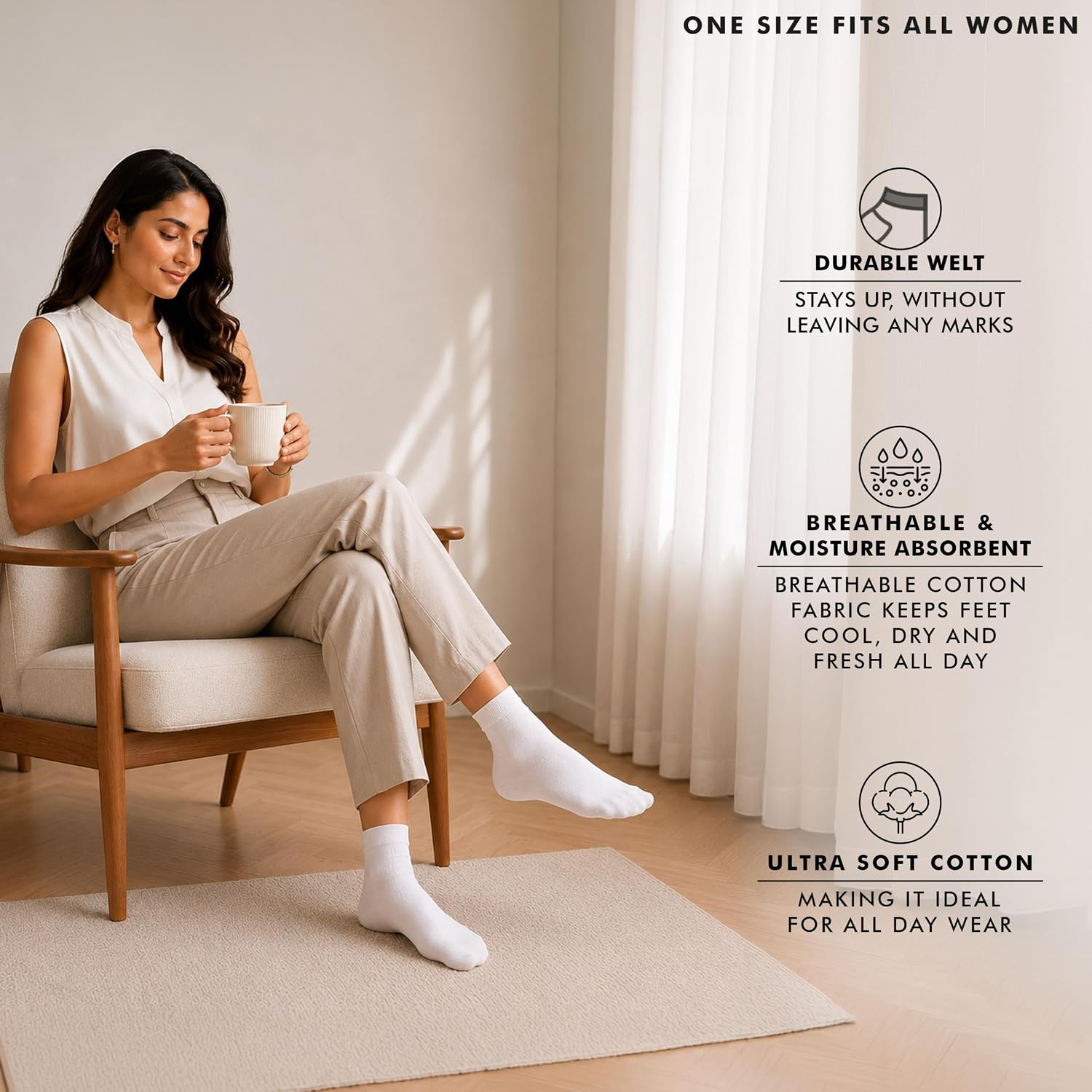 CottonEase Women's Cotton Ankle Socks - Image 4