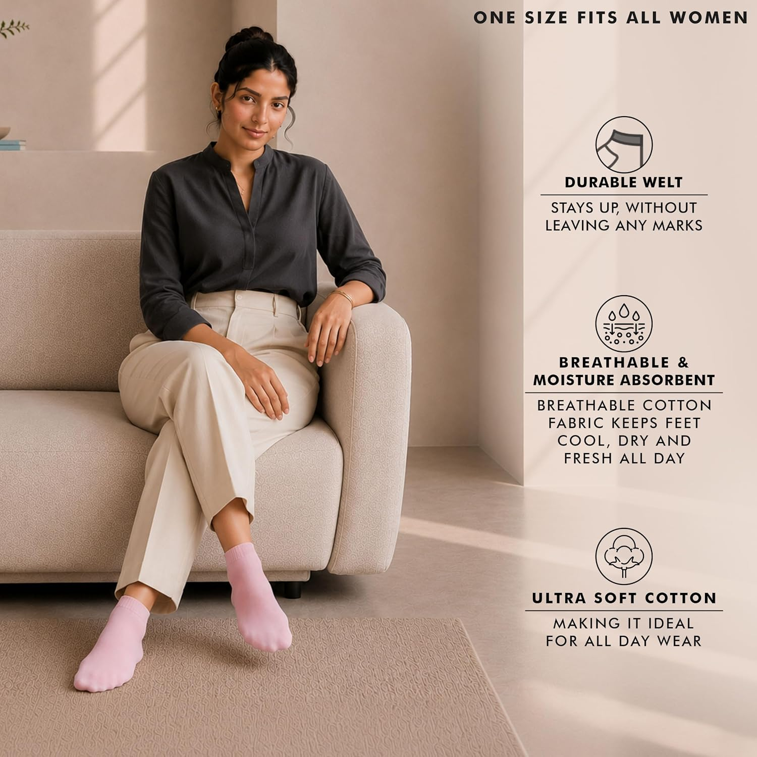 CottonEase Women's Cotton Ankle Socks - Image 19
