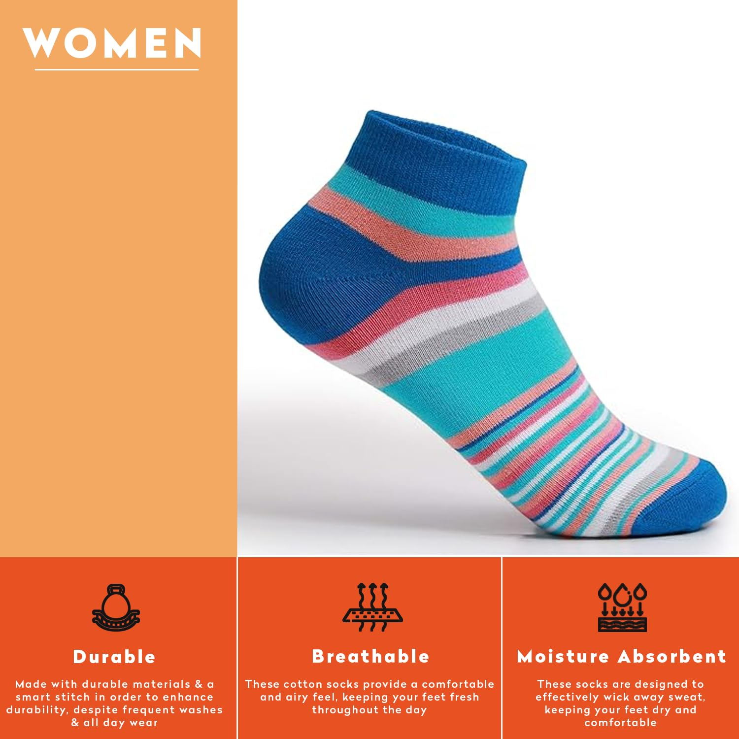 TripleEase Women's Cotton Ankle Socks - Image 18