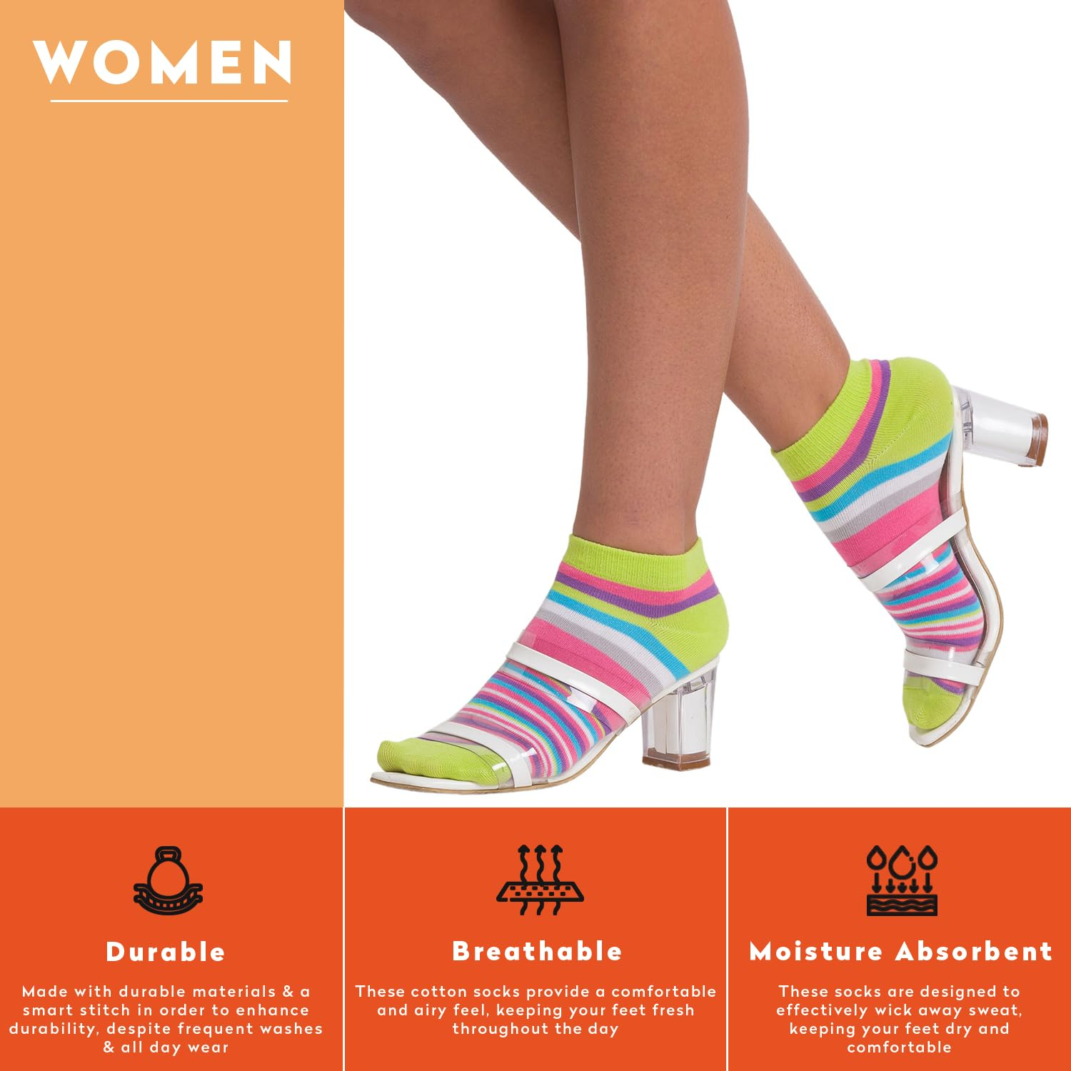 TripleEase Women's Cotton Ankle Socks - Image 25