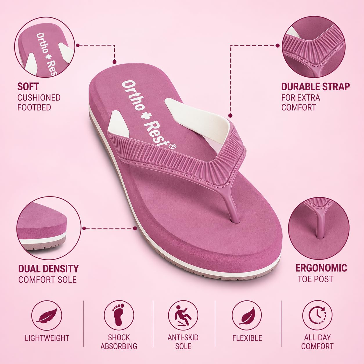 RestStride Women's Orthopedic Comfort Flip-Flops - Image 6