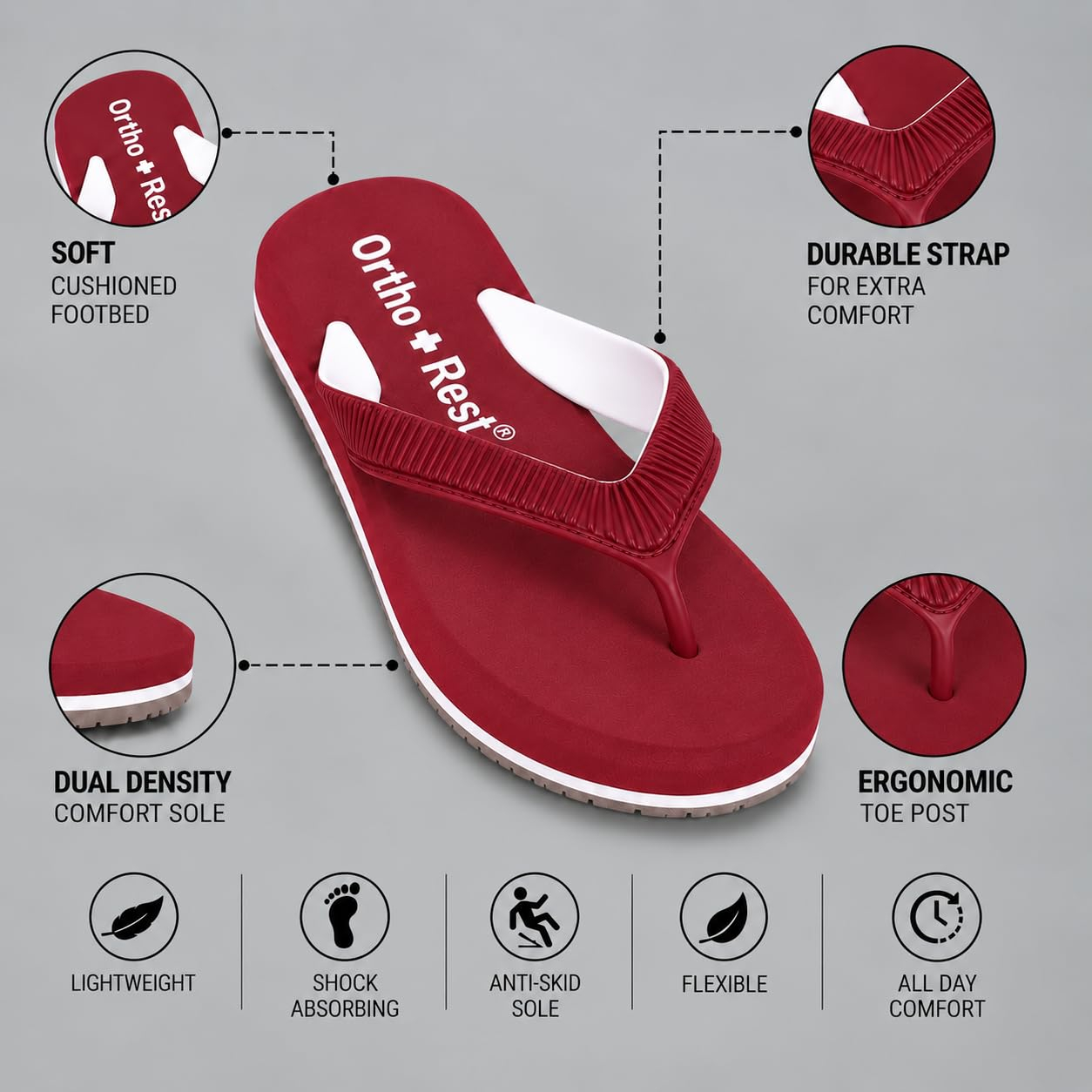 RestStride Women's Orthopedic Comfort Flip-Flops - Image 35