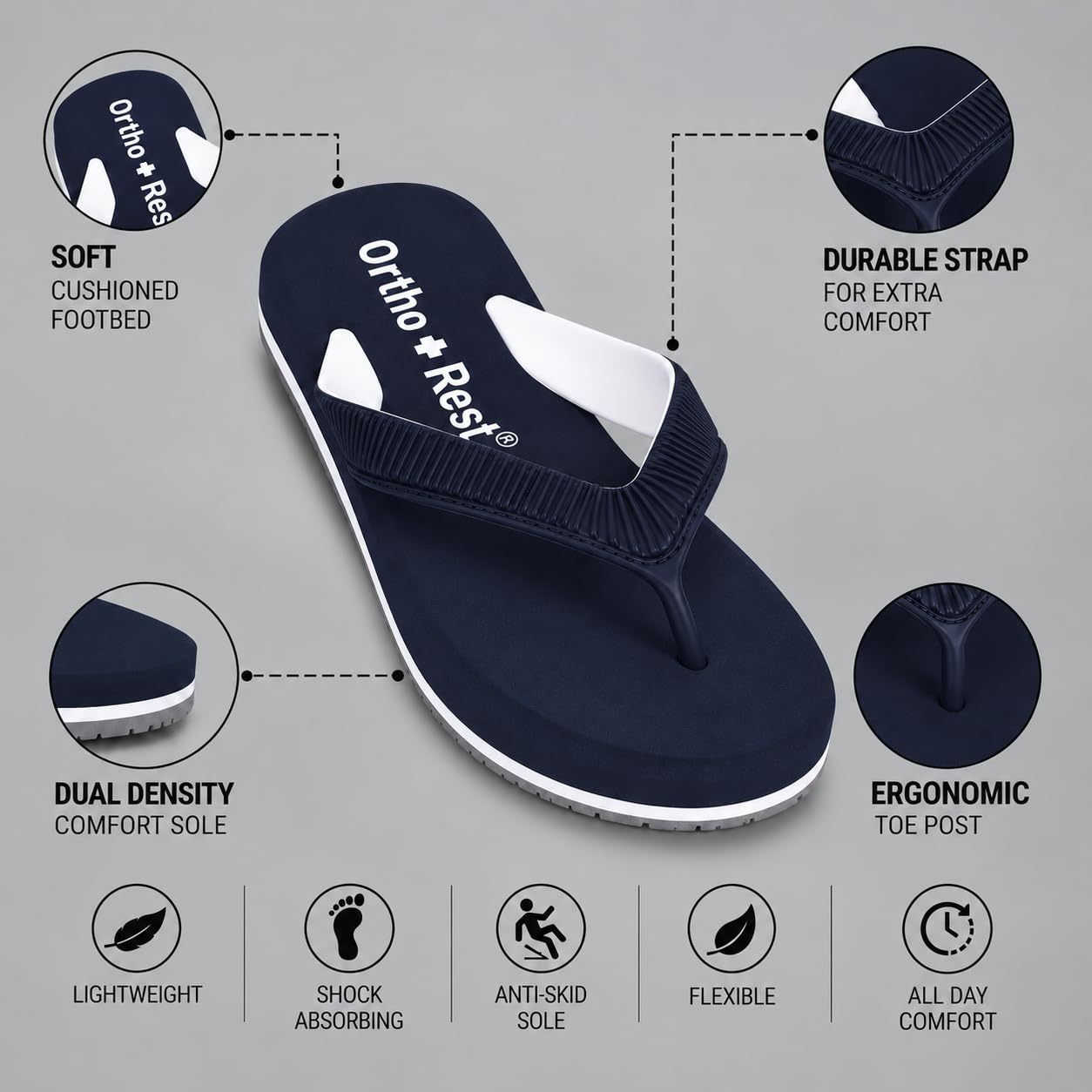 RestStride Women's Orthopedic Comfort Flip-Flops - Image 42
