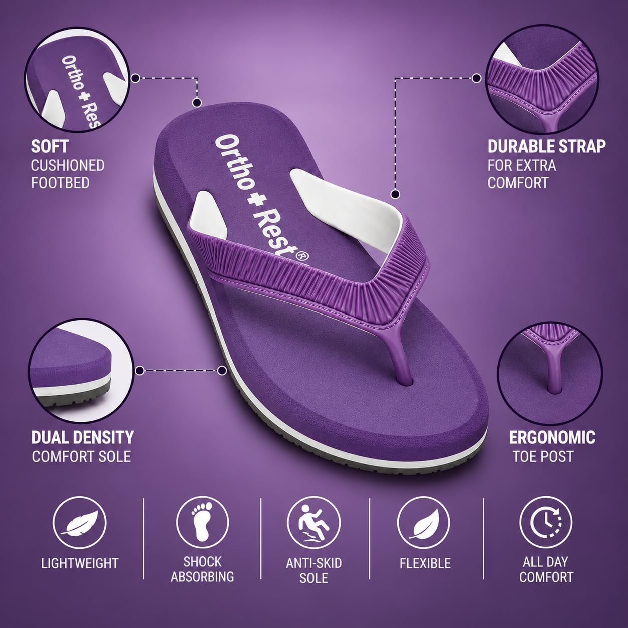 RestStride Women's Orthopedic Comfort Flip-Flops - Image 48