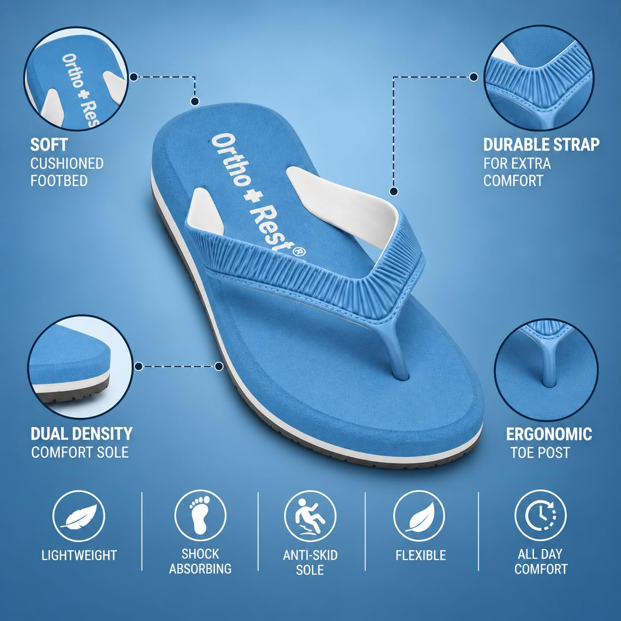 RestStride Women's Orthopedic Comfort Flip-Flops - Image 54